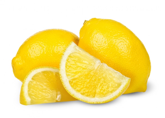 Lemon isolated on the white clipping path