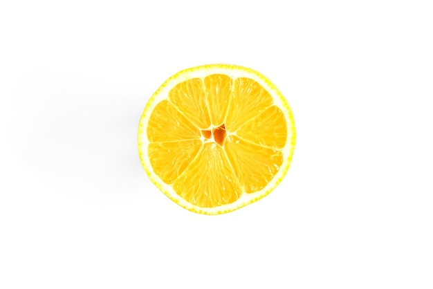 Lemon isolated on white surface.