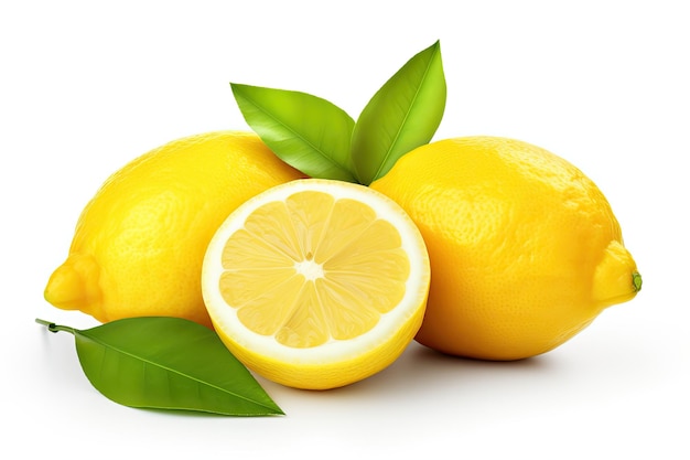 Лимон, выделенный на белом