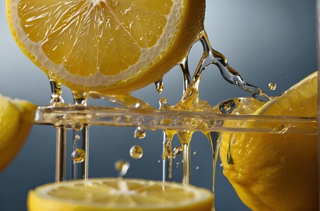 Photo lemon juice being used in a homemade popsicle recip