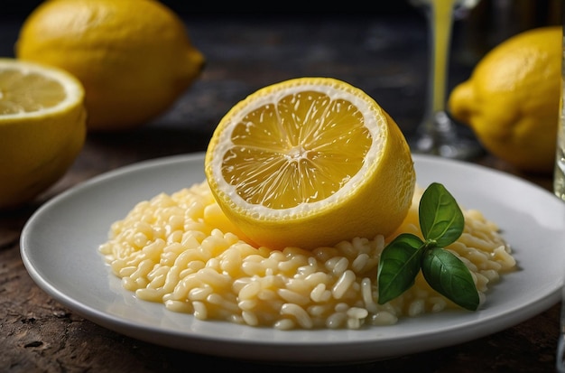 Foto succo di limone in risotto al limone