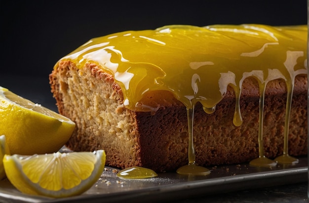 Photo lemon juice used in lemon gingerbread loaf