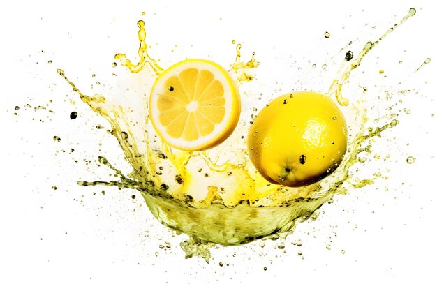 Photo a lemon and lemon are in a bowl of water.