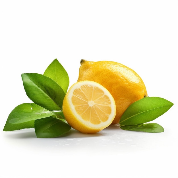a lemon and a lemon on a white background