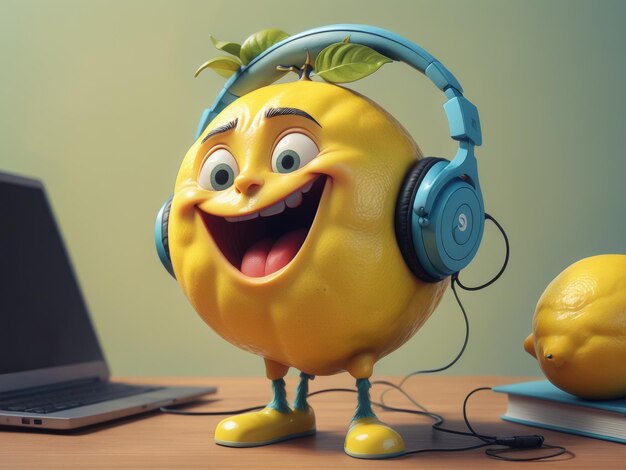 lemon listening to music ai generated