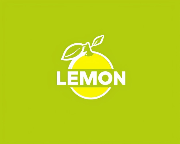 Foto logo del limone su sfondo verde