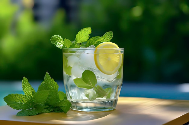 Lemon Mint Mojito AI technology generated image