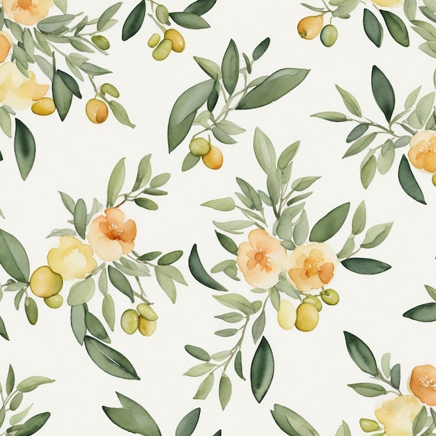 Photo lemon oilve background wallpaper vintage style