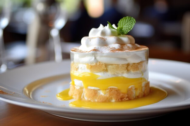 Lemon parfait with pound cake lemon curd whipped cream