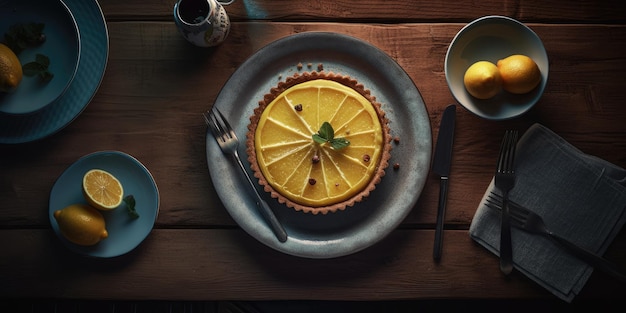 레몬 파이 전문 스튜디오 음식 사진 소셜 미디어 우아한 패브릭 뜨거운 현대 광고