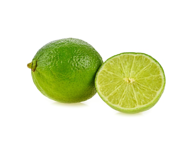 Lemon piece on white background