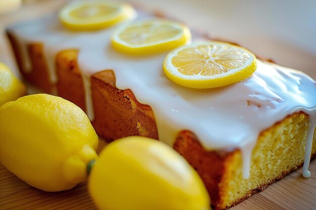 Lemon pound cake with glaze