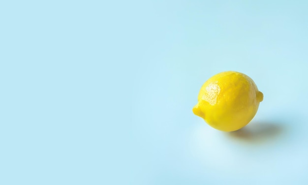 lemon on sky blue background