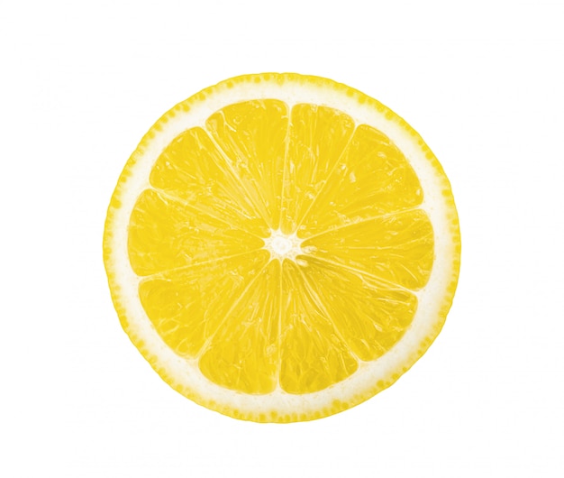 Lemon slice isolated on a white