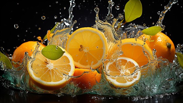 Всплеск ломтика лимона