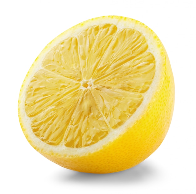 Lemon slice on white background