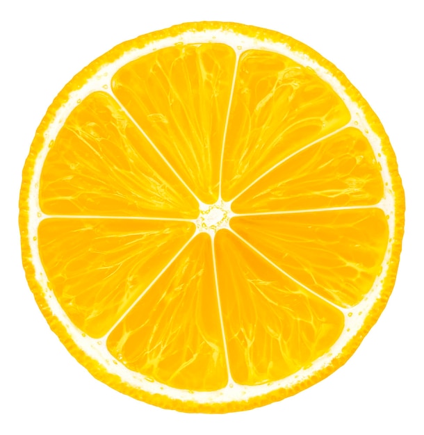 Photo lemon slice on white background