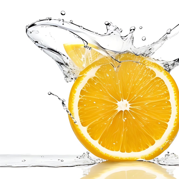 lemon slice with water background