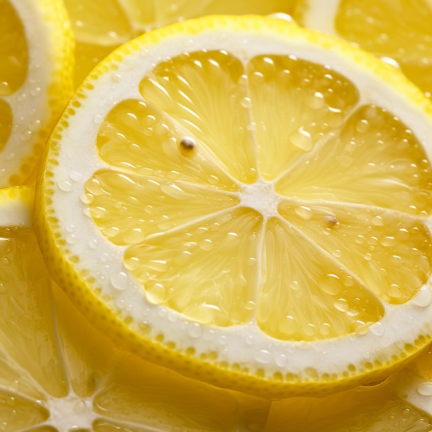 lemon slices are arranged in a circle on a plate generative ai