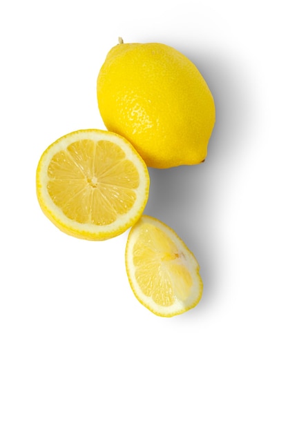 Lemon slices isolated on white background Clipping path