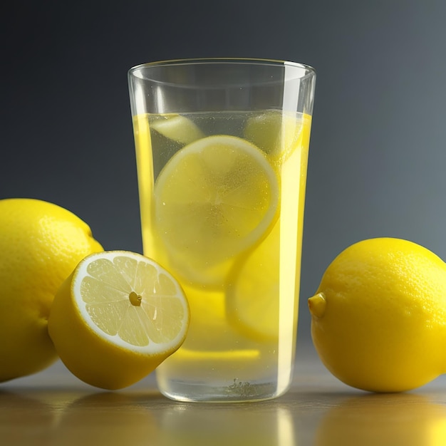 Photo lemon slices juice fresh