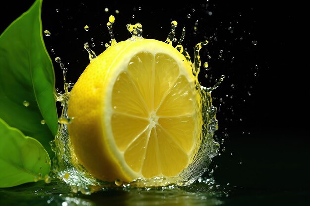 レモンのスプラッシュ 新鮮さと活気