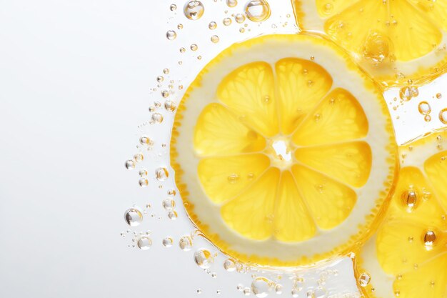 Lemon Splash Verfrissende Citrus CloseUp in kristalhelder water