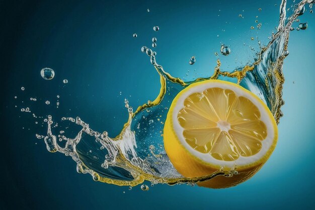 Lemon Splash on Water