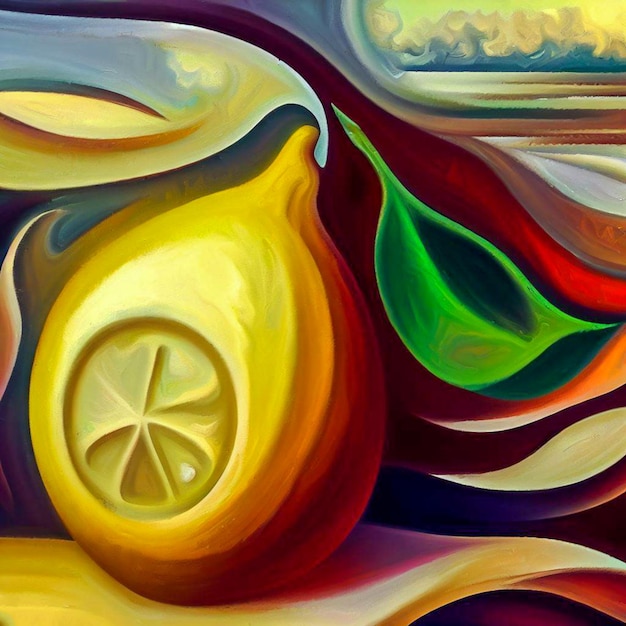 lemon surrealist painting