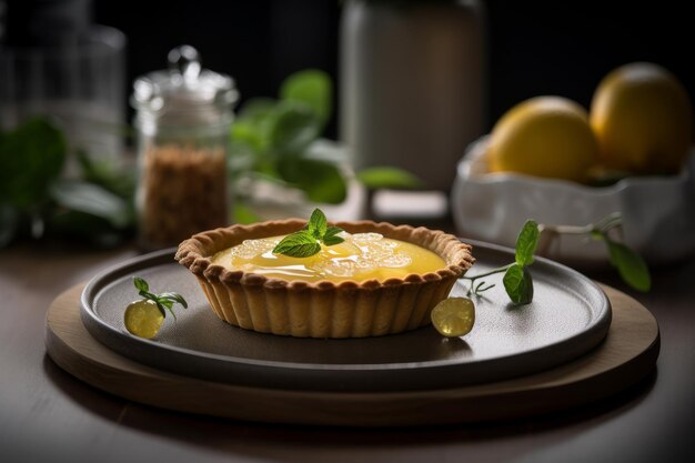 Lemon tart Illustration AI GenerativexD