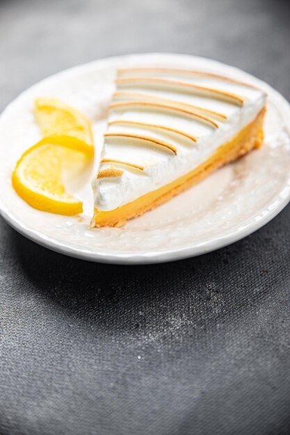 lemon tart meringue sweet pastryndessert meal food snack on the table copy space food background