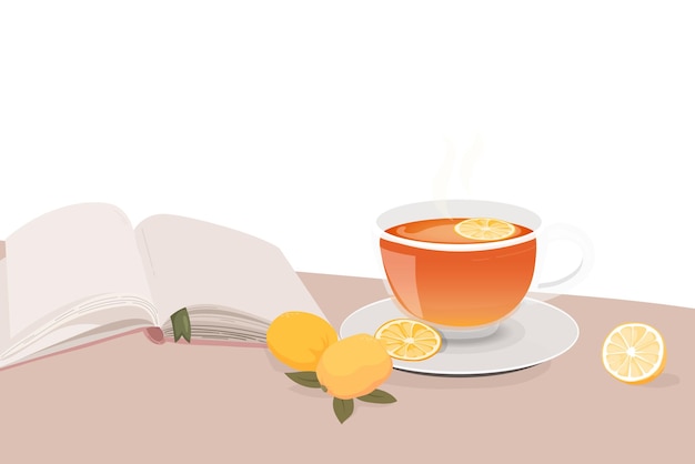 lemon tea png border cute cartoon illustration transparent background