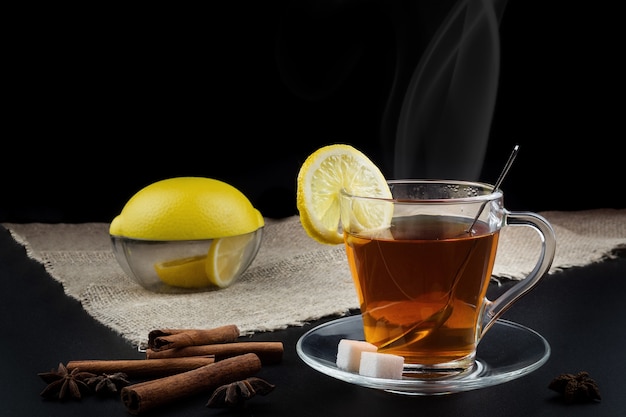 Lemon tea with lemon