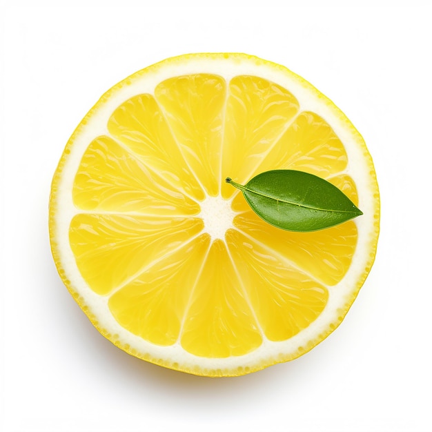 Lemon Top View Isolated on Clear White Background