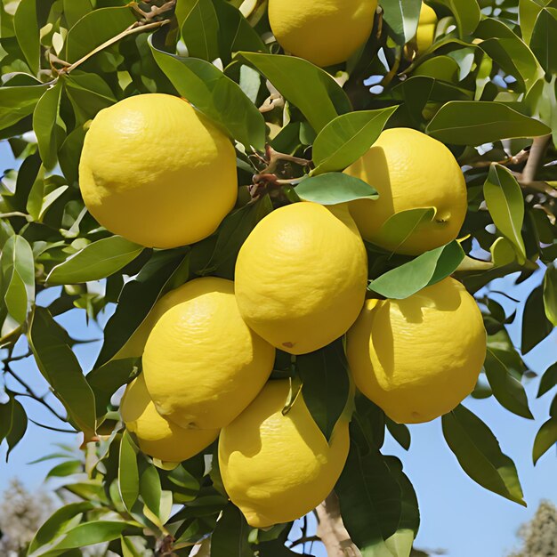 a lemon tree with a bunch of lemons hanging from it
