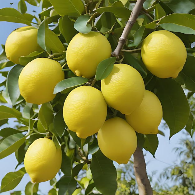 a lemon tree with a bunch of lemons hanging from it