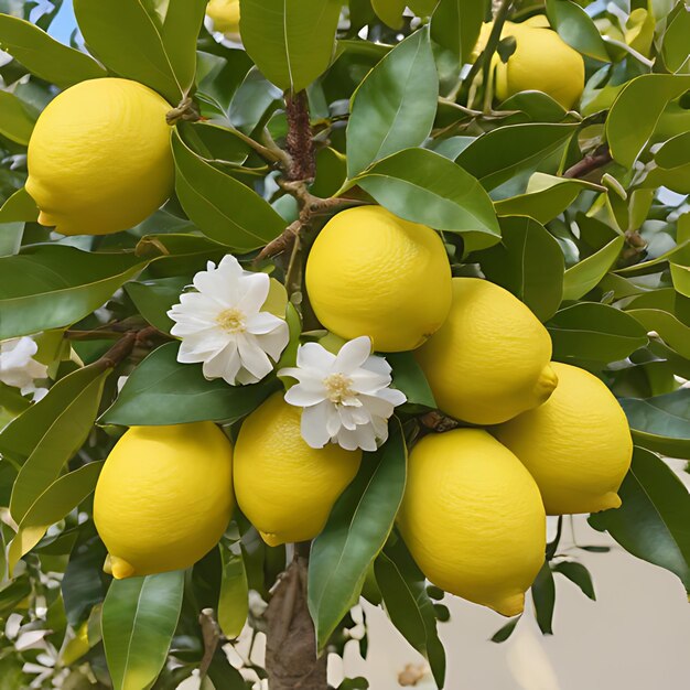 a lemon tree with a bunch of lemons on it