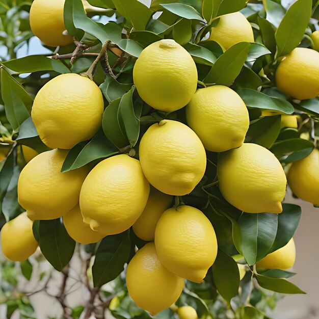 Photo a lemon tree with a bunch of lemons on it