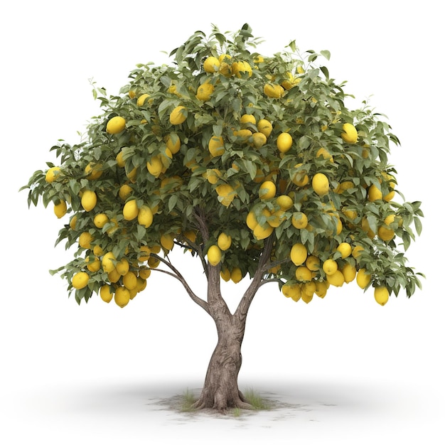 A lemon tree with many yellow fruit on it