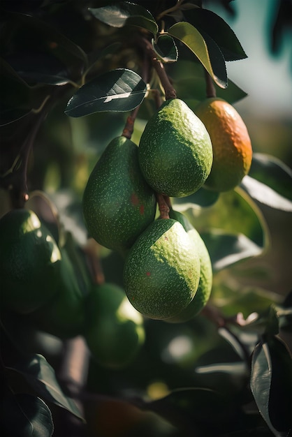 Photo a lemon tree with oranges hanging from it