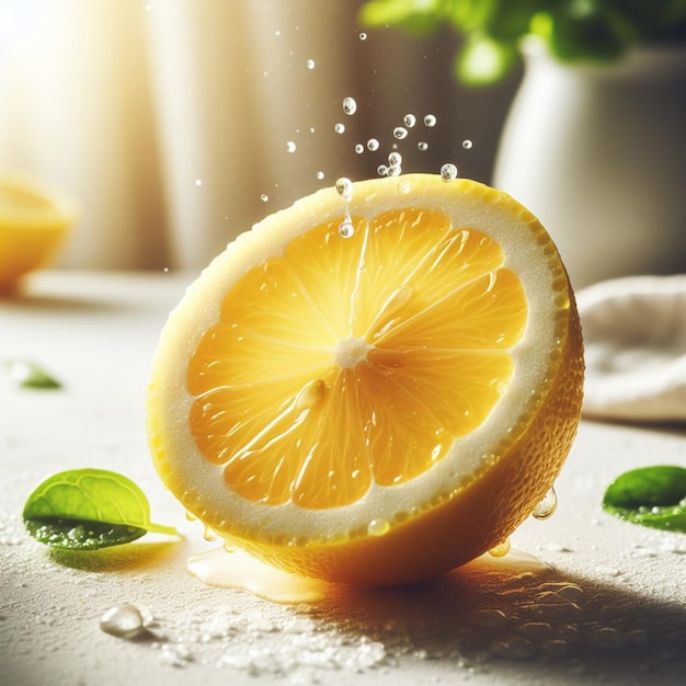 Lemon white background