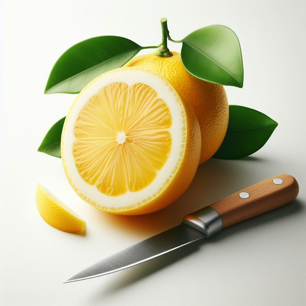 Lemon white background