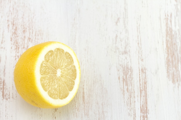 Lemon on white surface