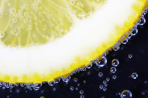 Lemon with bubbles