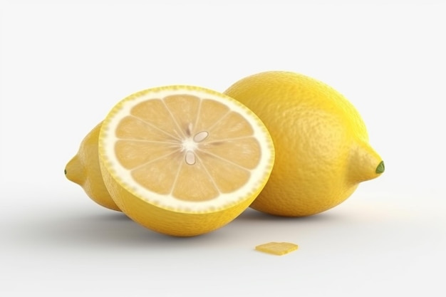 A lemon with a cut in half