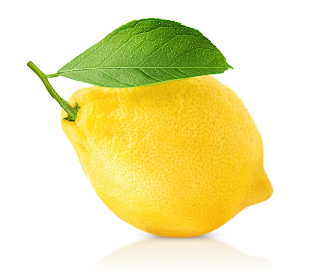 Lemon with a leaf