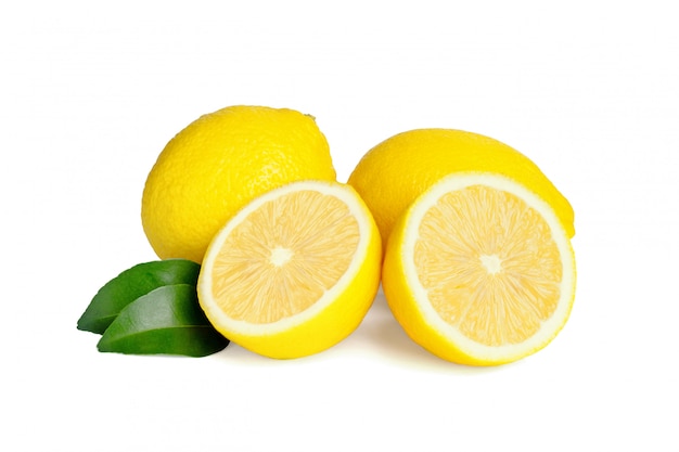 Lemon with  leaves isolated