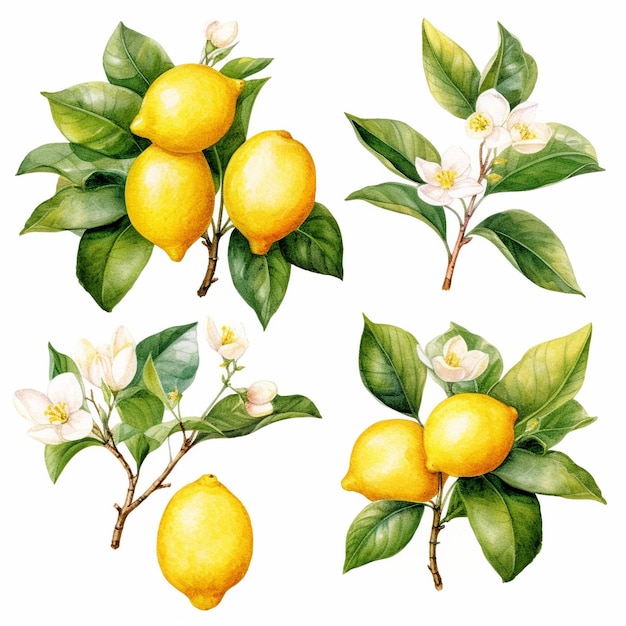 Lemon with leaves