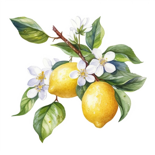 lemon with leaves