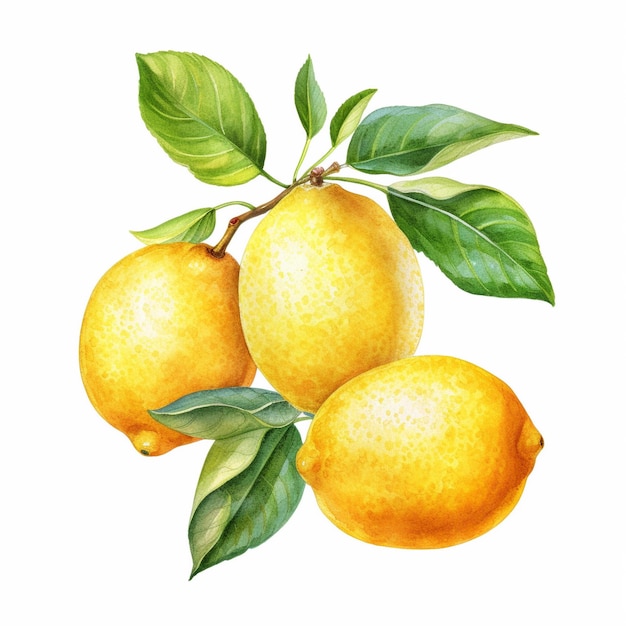 Lemon with leaves